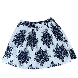 Talbots Woman Cotton Floral Skirt Size 22W Lined Pleated Preppy Coastal Resort